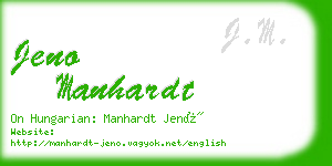 jeno manhardt business card